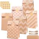 30PCS Party Favor Paper Bags, Kraft Paper Treat Bags for Bakery Candies Dessert, Brown Paper Kraft Snack Bag Cookie Party Faor Bags Bulk for Birthday Wedding Baby Shower Graduation, 5.1x3.1x9.5 Inch