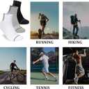 Wildarms Men's 6-Pack Running Socks - Cotton Ankle Socks with Arch Support, Cushion & Double Cuff for Sports, Hiking, Gym