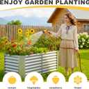 AHEONLAR 2 Pack 422ft Galvanized Raised Garden Beds, Rectangle Durable Planter Boxes Outdoor for Vegetables, Fruits, Flowers and Plants, Quick Assembly, Silver, 4x2x2ft