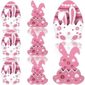 AceOrbit 6 Pcs Easter Bunny Money Holder Wooden Rabbit Gift Cards Wooden Basket Stuffers for Toddlers Money Easter Eggs Bunnies Holder Bulk Cash Gifts Decor Ideas