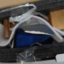 Getstar Ceramic Dog Bowls Set with Acacia Wood Stand, 3.5 Cups Pet Bowls Set of 2 for Medium Dogs, Cute Dog Food Bowl, Cat Bowls (Vintage Blue)