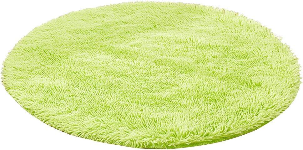 Super Soft Area Rugs Shaggy Carpet for Bedroom Living Room Dining Room Kids Room Bedside Home Decor 1 feet Round,Lime Green