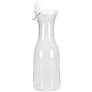 KooK Glass Carafe, Mimosa Bar Supplies, Carafe Pitchers with Lid, Set of 3, Glass Water Pitcher, Drink Dispensers for Parties, Tea, and Juice, Plastic Lids, Dishwasher Safe, 20oz and 40oz