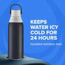 Brita Stainless Steel Premium Filtering Water Bottle, BPA-Free, Reusable, Insulated, Replaces 300 Plastic Water Bottles, Filter Lasts 2 Months or 40 Gallons, Includes 1 Filter, Carbon - 20 oz