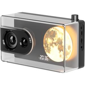 COLSUR Portable Bluetooth Speaker with Lights, 18W Portable Wireless Speakers with Subwoofer, Alarm Clock, Stereo Loud Sound, Deep Bass, AUX&TF-Card Input, Bluetooth 5.3, TWS Paring (Black)