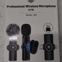Mini Wireless Lavalier Microphone for iPhone, iPad, Android Phone - Noise Reduction Lapel USB C Bluetooth Mic for Recording, Clip on Omni Lav Mic for Video Recording, Tiktok, YouTube, Vlog (Black J25 2IN1)
