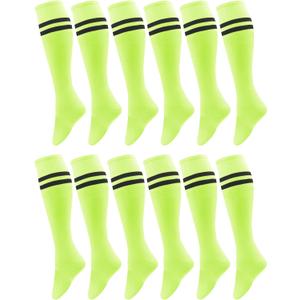 Winterlace Kids Youth Soccer Socks, 12 Pairs Boys Girls Knee High Team Football Athletic Sports