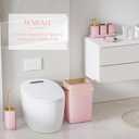 9PCS Bathroom Accessory Set, Pink Bathroom Set with Large-Capacity 4 Gallon Trash Can, Bathroom Accessories Set Complete, Toothbrush Holder, Soap Dispenser, Toilet Brush, Bathroom Decor