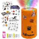 Halloween Bubble Machine with DIY Sticker, Portable Automatic Bubble Machine with Lights and Spooky Sound Effects/ DIY Sticker, Bubble Maker Toys for Kids & Adults Outside Activities Parties Halloween