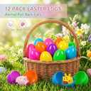 12 Pack Filled Easter Eggs with Animal Pull Back Car Toys - Surprise Toy Assortment for Easter Egg Hunts, Basket Stuffers & Party Favors | Easter Gifts for Kids Boys Girls