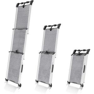 Dog Ramp for Car - Anti-Slip Dog Car Ramp for Large Dogs SUV - Stable 250LBS Capacity - Telescoping Pet Ramp for Car - Portable - Night Safety Reflective Sides - Fixing Clip - Gray  