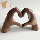 Heart Hands Sculpture Wooden Hearts Hand SculpturesLove Gesture Resin Statue Home Living Room Desktop Ornament