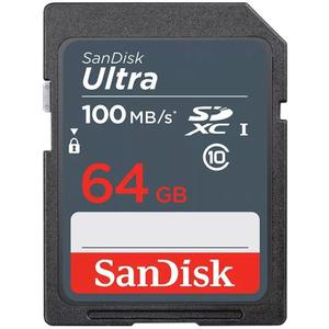 SanDisk 64GB Ultra SDXC UHS-I Memory Card - 100MB/s, C10, U1, Full HD, SD Card