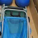 DoubleFill Foldable Beach Cart with 12 Inch Balloon Wheels for Sand, 100 lb Capacity Beach Wagon with Aluminum Frame, Removable Tote, Folding Sand Cart for Gear, Fishing, Camping(Blue Green,Classic)
