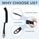 3 x Cleangor Crevice Cleaning Brushes, Scrub Brush for Hard to Reach Small Space, Home Essentials, Cleaning Supplies, Cleaning Tools for Household Use, Bathroom, Shower, Kitchen, Window, Toilet (2, Black)