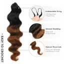 ToyoTress Ocean Wave Feather Crochet Human Hair - 10 Inch 250G Miracle Knots Water Deep Wave Crochet Human Hair For Black Women Ombre Brown Braiding Hair (10 Inch, OT30-250G)