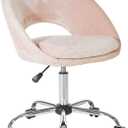OSP Home Furnishings Milo Modern Chic Height Adjustable Padded Home Office Chair, Blush Pink Micro-Fiber Velvet