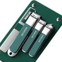 Nail Clippers Set 5PCS Ladies Stainless Steel Manicure Kit,Fingernails & Toenails Clippers (Green)