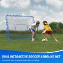 Soccer Rebounder Net, Quick-Switch Angle Soccer Training for Control, Passing Practice, Easy Setup Soccer Goal Rebounder Gifts Aids & Equipment for Kids,Teens & Adults (6FTx5FT)