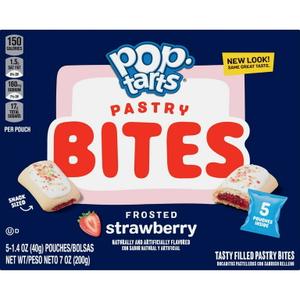 Pop-Tarts Baked Pastry Bites, Kids Snacks, School Lunch, Frosted Strawberry, 7oz Box (5 Pouches) 2 PCK, BB SEP 19 2025