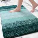 Arotive Microfiber Bathroom Rugs, Shaggy Soft and Absorbent Bath Rug, Non-Slip, Thick Plush Machine Washable Dry Bath Mats for Bathroom, Tub and Shower, 30x20, Dark Green, Rectangular