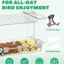 Clear Window Bird Feeder Outdoors - Bird Feeder for Viewing with 5 Perching Stands, Self-Adhesive Hooks, Drain Holes and Removable Tray, as a Birdhouse, Garden Decor