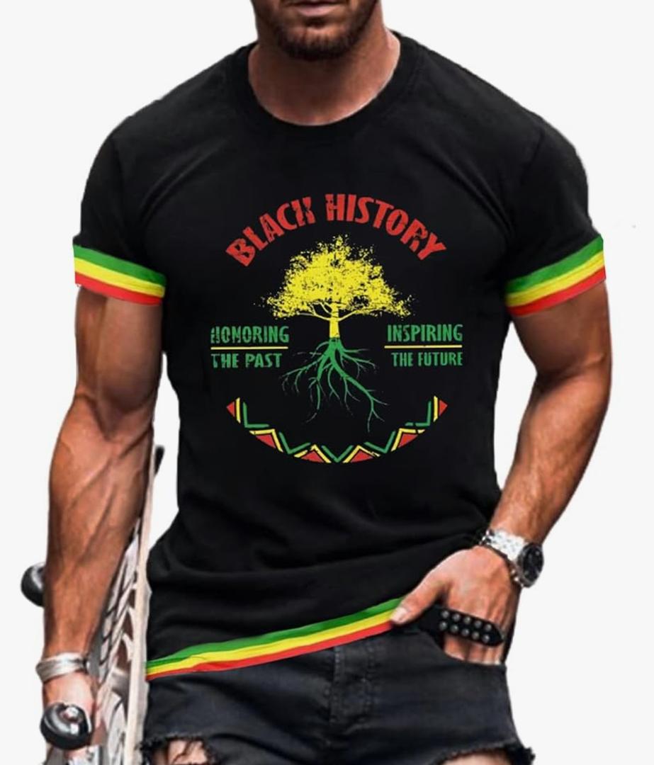 Black History Month Shirt Men Black Lives Matter BLM Leaders Patriotic African American T-Shirt 2XL