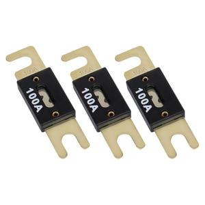 3Pcs 100 Amp 32VDC ANL Blade Fuse, Car Fuses, Marine Fuses,ANL Inline Fuse Gold Plated Compatible with 12V & 24V Systems for Car, RV, Boat, Truck, Audio, Inverter and Other Current Applications