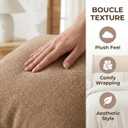 Kevin Textile 12x24 Inch Lumbar Pillow Cover 1 Pack Soft Boucle Textured Decorative Waterproof Rectangle Cushion Elegant Accent Pillow for Couch Sofa Chair Bed Home Decor Indoor Outdoor Camel