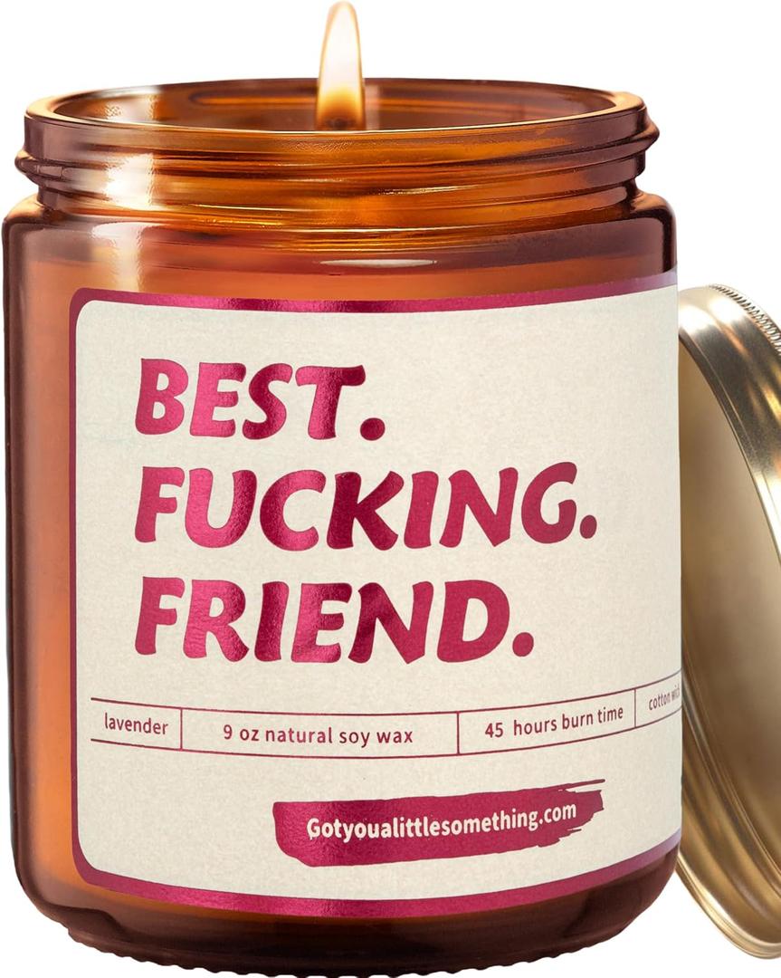 Best Friend Birthday Gifts for Women - Soy Wax Lavender Candle - Bestfriend Presents for Her - BFF Gifts for Women, Cool Bestie Gift Ideas for Him, Funny Birthday Candle, Mothers Day Gift for Friends