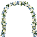2 Pack Artificial Peony Flower Garland - 6ft Silk Peony Garland Flowers Vine Blue and White Peony Silk Flowers for Wedding Arch Party Table Decoration (Blue)