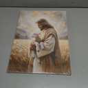 OTOSTAR Jesus and Lamb Christian Wall Art Canvas Prints - Jesus Saves the Lost Lamb Christian Canvas Wall Art for Prayer Room Baptism Serenity Prayer Church Decor - 12 x 16 Inch