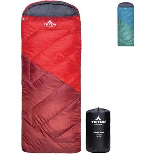 Teton Junior, 20 Degree and 0 Degree Sleeping Bags. Finally, Sleeping Bag for Boys, Girls, All Kids, Warm and Comfortable, for All Camping Weather and Built to Last (Ruby)