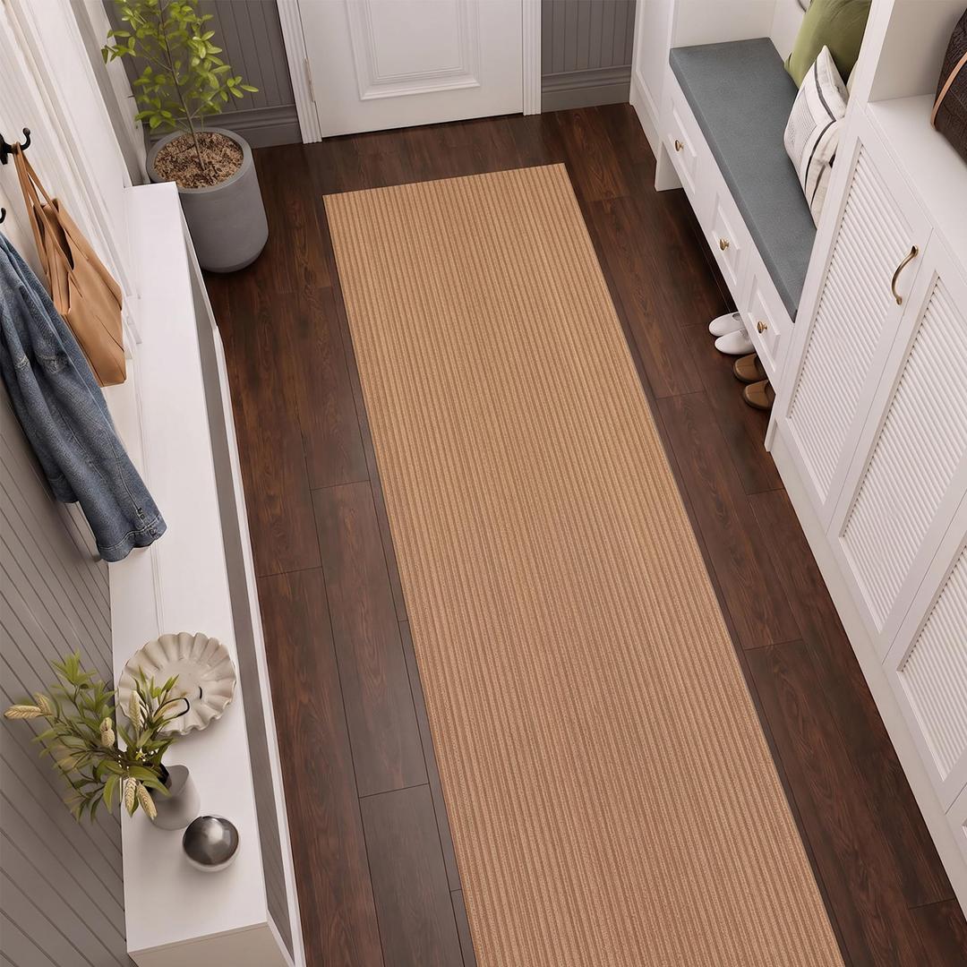 Ottomanson 2x6 Runner Rug, Non-Slip Dirt Trapper Indoor Outdoor Door Mat