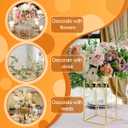 Fullvaseer 31.5inch Wedding Centerpieces for Tables,5pcs Gold Centerpieces,Tall Column Geometric Floral Vase for Birthday Party Event Table Decoration