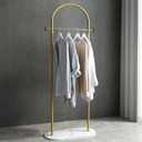 Freestanding Clothing Rack with Marble Base,Modern Gold Arch Garment Rack for Small Spaces,Sturdy Metal Coat Rack,Clothes Racks for Hanging Clothes in Bedroom,Closet,Entryway,Boutique Display