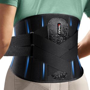 Back Brace for Lower Back Pain Relief with Bionic Support System, 8X Powerful Lower Back Brace for Men Women, Back Support Belt with 3D Pad, Breathable Lumbar Support Belt with Dual-X Adjustable Strap for Herniated Disc, Sciatica (Medium(Waist:32.3-36.6 Inch), Black)