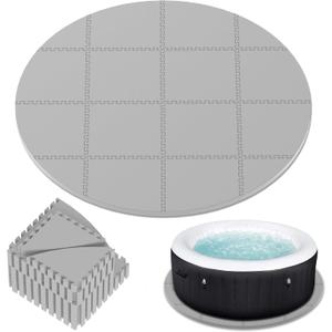 AFFLUENT 77" EVA Hot Tub Mat & Pad for Inflatable Tubs - 1/4" 6MM Thickened Non-Slip Outdoor/Indoor Protective Mat, Waterproof Durable Inflatable Hot Tub Accessories, Easy Clean (Gray) (0.25")