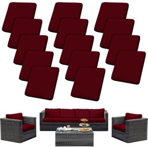 Outdoor Cushion Covers Set,14PCS Patio Furniture Couch Seat Slipcovers, Replacement for Sofa Sectional Chair(CoverOnly)