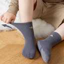 Toddler Grip Socks Non Slip Crew Socks Cute Seamless Cotton Socks for Baby Boys Girls Infants Kids 9 Pairs (1-3T)