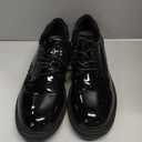 Oxford Shoes for Women Black Formal Lace up Flats Dress Saddle Work Office Ladies Business Casual Dressy Shoes (6.5)