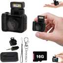 Retro Snap Camera，Mini Nostalgic Vintage View Camera，Tiny Snaps Camera，Keychain Digital Photo Camera，Llavero Mini CáMara Retro，1080p Hd with Led Flash Light (16G)
