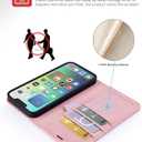 OCASE Compatible with iPhone 14 Wallet Case, PU Leather Flip Folio Case with Card Holders RFID Blocking Kickstand [Shockproof TPU Inner Shell] Phone Cover 6.1 Inch 2022 (Pink)