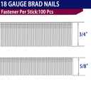 HW HAMWOO 18 Gauge 1800PCS,1/4" Narrow Crown Staples (1/2"- 400; 3/4"- 400; 1"- 400) and Brad Nails (5/8"-300,3/4"-300), Suitable for Most Brand of 18 Gauge Stapler