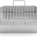 Stainless Steel Roasting Pan, 17*13 Inch Turkey Roaster with Rack - Deep Broiling Pan & V-shaped Rack & Flat Rack, Non-toxic & Heavy Duty, Great for Thanksgiving Christmas Roast Chicken Meat Lasagna