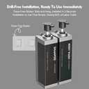 Clear Soap Dispenser - (2 Pack, 17 Oz) ABS+PET Square Bottle, Wall/Desktop Plastic Hand Soap Dispenser, Leak-Proof Pump Bottle Dispenser for Home & Commercial Use,Gray