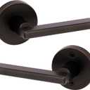 Kwikset Halifax Interior Passage Door Knob, Round Handle for Closet and Hallway Doors, Non-Locking Doorknob in Venetian Bronze, with Microban Protection (1 Pack)