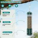 Squirrel Proof Bird Feeder, Metal Bird Feeders for Outdoors Hanging, 3.6LB Large Seeds Capacity for Wild Birds, Finch, Cardinal, Blue Jay, Chickadee, Green