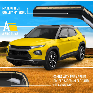 AEROGUYS 38" In-Channel Window Deflectors Extra Durable Window Visors Rain Guards Fit for Chevrolet (Chevy) Trailblazer 2021-2025, Sun Visors, Wind Vent Visors, Car Accessories - 2 pcs. AG0644