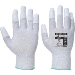 Portwest A198 Antistatic Safety Glove with PU Non Slip Fingertip Coating ANSI, Medium (M)